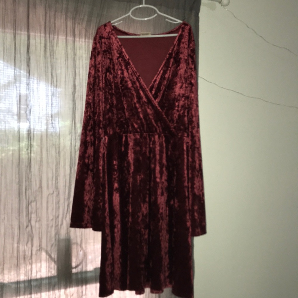 Red velvet dress